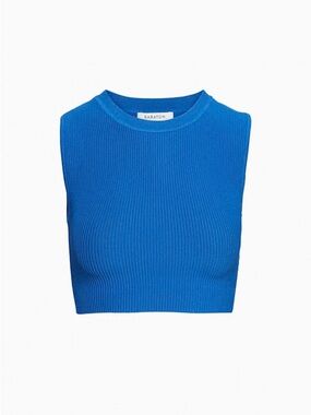 *BNWOT* Aritzia Sculpt Knit Muscle Cropped Tank Bright Sapphire Blue Size XSmall